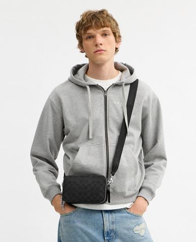  COACH - Túi đeo chéo nam Clinton In Signature Canvas 