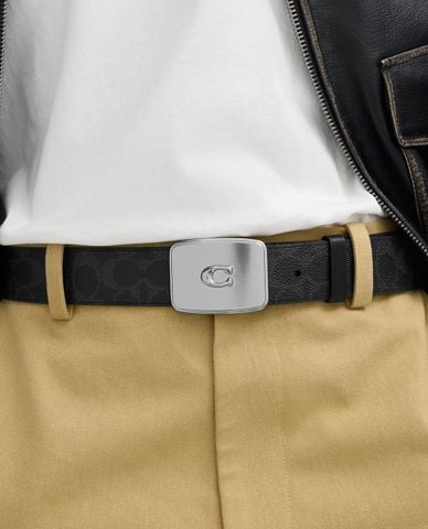  COACH - Thắt lưng nam bản vừa Plaque 