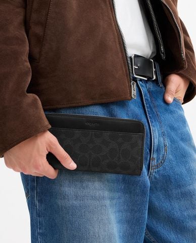  COACH - Ví nam dáng dài phom chữ nhật Accordion 