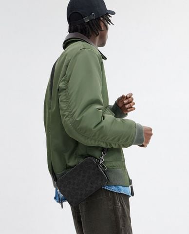  COACH - Túi đeo chéo nam phom chữ nhật monogram Charter 19 