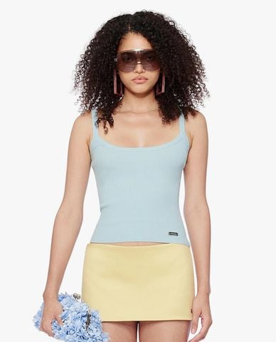  FANCì CLUB - Áo hai dây nữ dệt kim cổ vuông phom ôm 