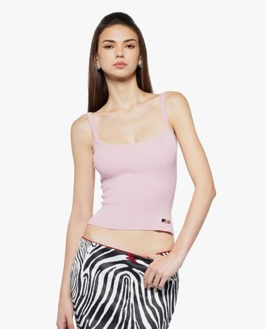  FANCì CLUB - Áo hai dây nữ dệt kim cổ vuông phom ôm 