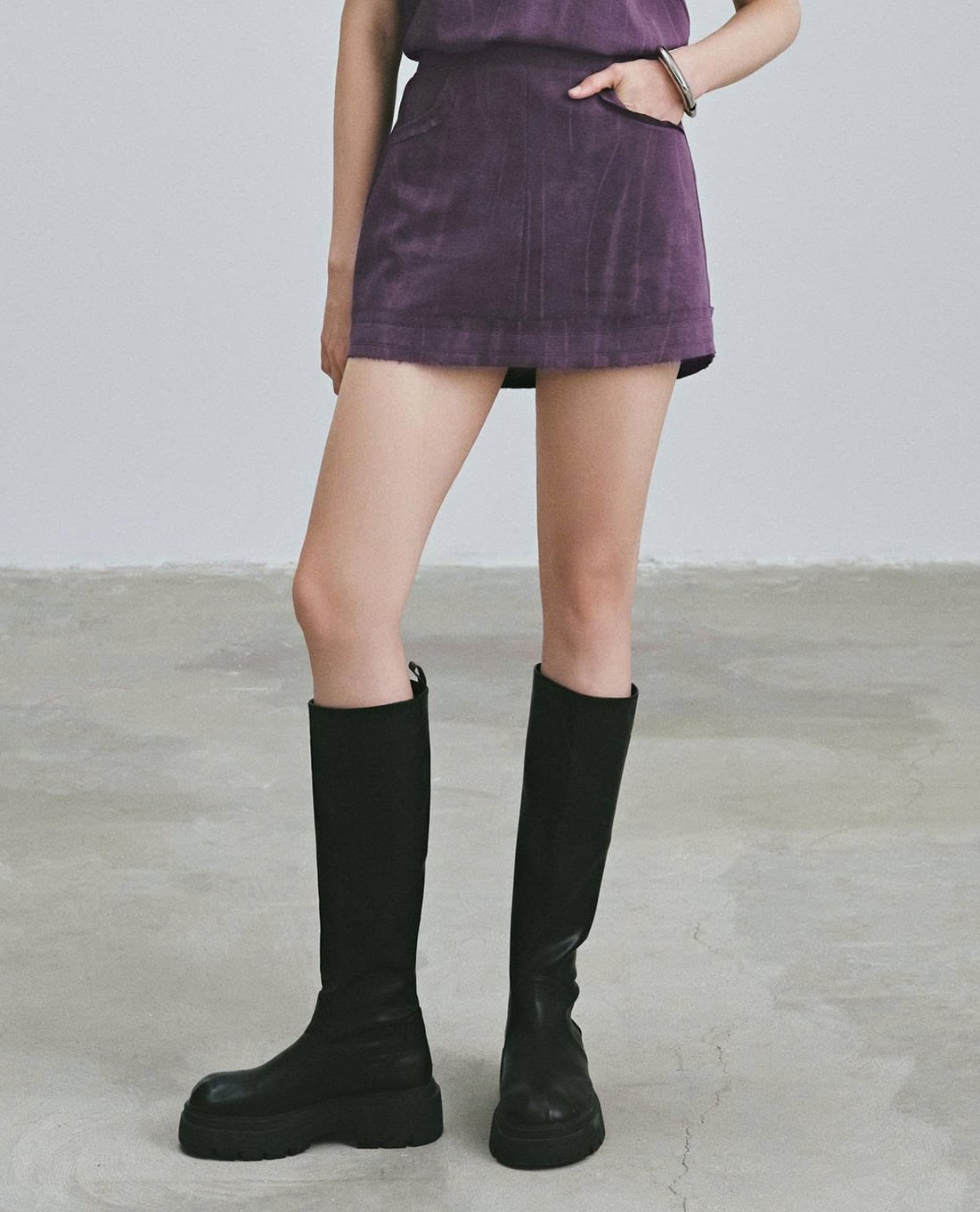 DEZUS - Chân váy chữ A mini phối túi Susan