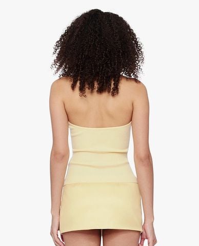  FANCì CLUB - Áo kiểu nữ dệt kim cổ yếm phom ôm 