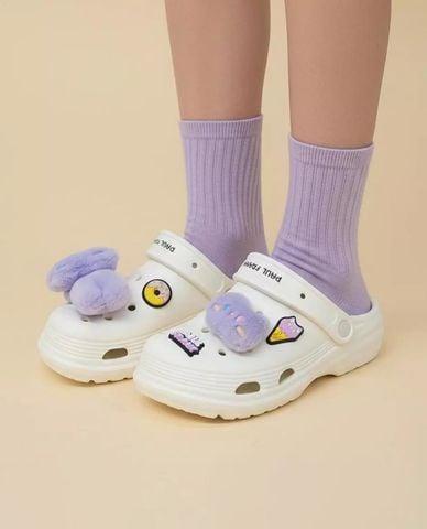  PAUL FRANK - Giày clog unisex phối charm 
