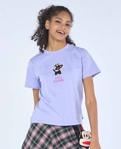  PAUL FRANK - Áo thun nữ cổ tròn tay ngắn phối họa tiết 