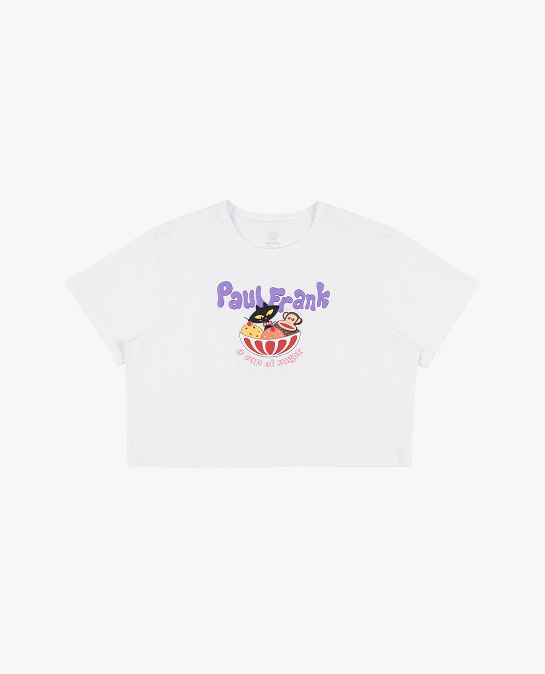 PAUL FRANK - Áo croptop nữ cổ tròn tay ngắn in hình