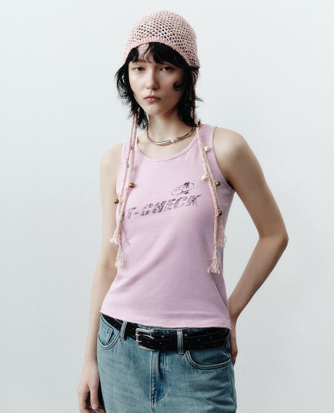 URBAN REVIVO - Áo sát nách nữ cổ tròn in họa tiết