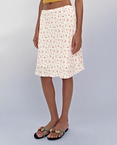  URBAN REVIVO - Chân váy phom suông mini hoa nhí 