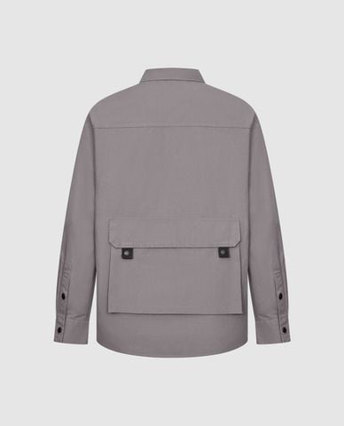  URBAN REVIVO - Áo khoác sơ mi nam tay dài túi hộp 