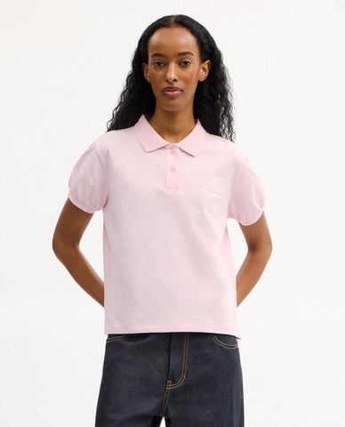  COACH - Áo polo nữ cổ bẻ tay ngắn thêu logo 