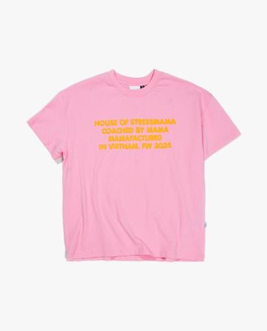  STRESSMAMA - Áo thun unisex cổ tròn tay ngắn phối họa tiết 