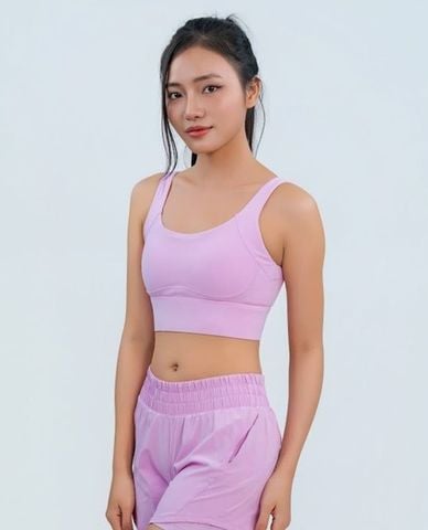  AZURA - Áo bra thể thao nữ cổ U khoét lưng Cushion 