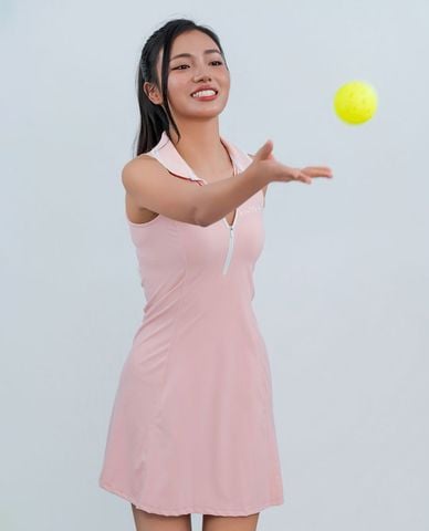  AZURA - Đầm thể thao mini sát nách cổ bẻ Cloud 