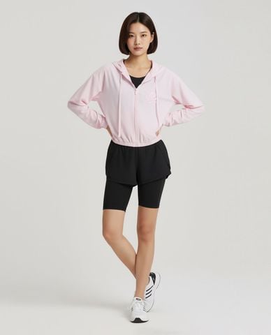 AZURA - Áo khoác gió nữ phối mũ in logo Lumie 