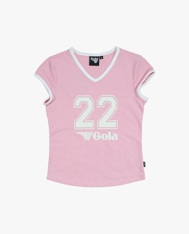  GOLA - Áo thun nữ cổ V tay ngắn phom croptop 