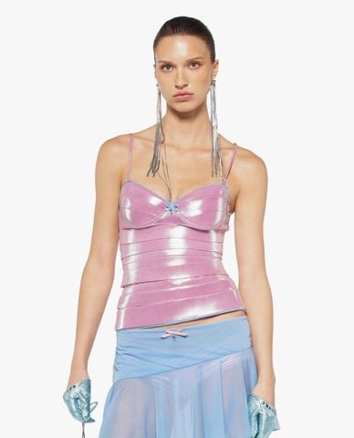  FANCì CLUB - Áo hai dây nữ xếp lớp phối nơ Candice 