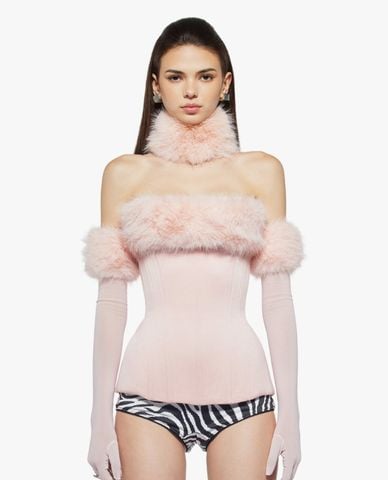  FANCì CLUB - Áo corset nữ phối lông Marilyn 