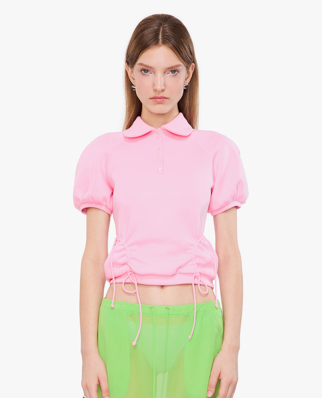 FANCì CLUB - Áo polo nữ cổ bẻ tay phồng Ease