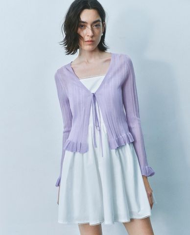  URBAN REVIVO - Áo khoác cardigan nữ dệt kim thời trang 