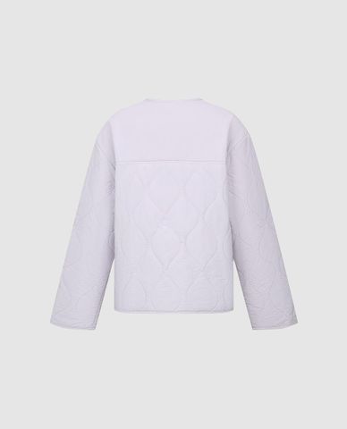  URBAN REVIVO - Áo khoác phao nữ cổ tròn tay dài phối túi 