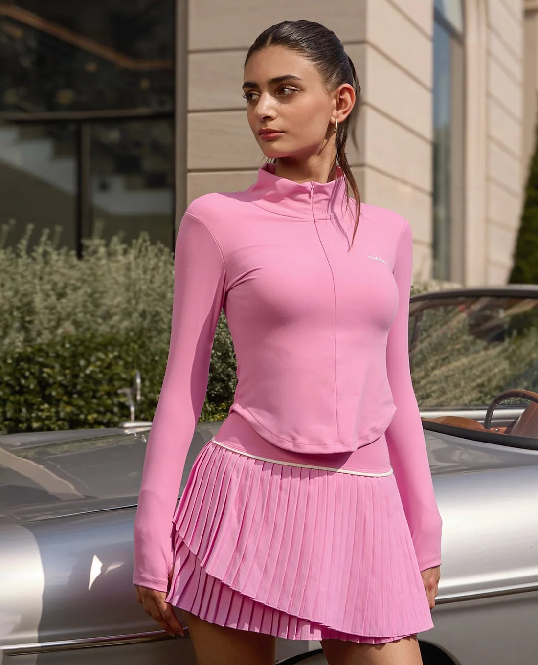 OLABEN - Áo khoác thể thao nữ cổ trụ Butterluxe