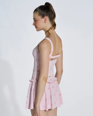  OLABEN - Áo croptop nữ hai dây họa tiết nơ Dainty Bows 