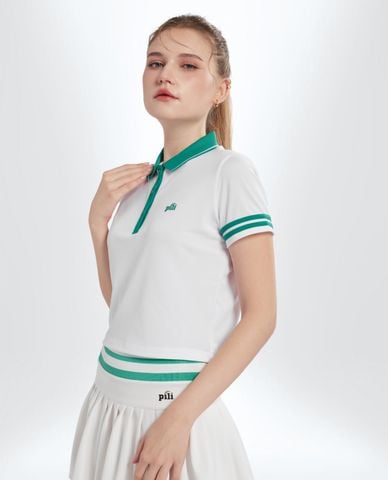  PILI - Áo polo nữ tay ngắn phom croptop 