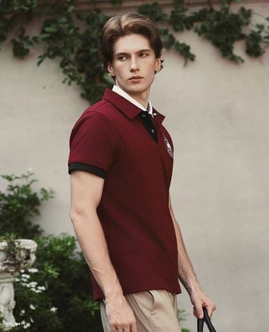  BEVERLY HILLS POLO CLUB - Áo polo nam cổ bẻ tay ngắn thêu logo 