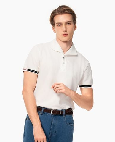  BEVERLY HILLS POLO CLUB - Áo polo nam cổ bẻ tay ngắn viền sọc 