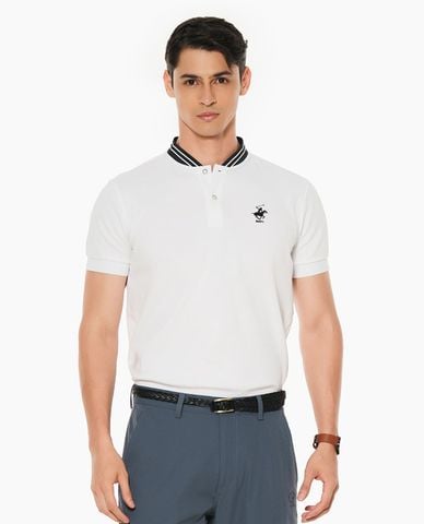  BEVERLY HILLS POLO CLUB - Áo polo nam cổ V tay ngắn viền sọc 