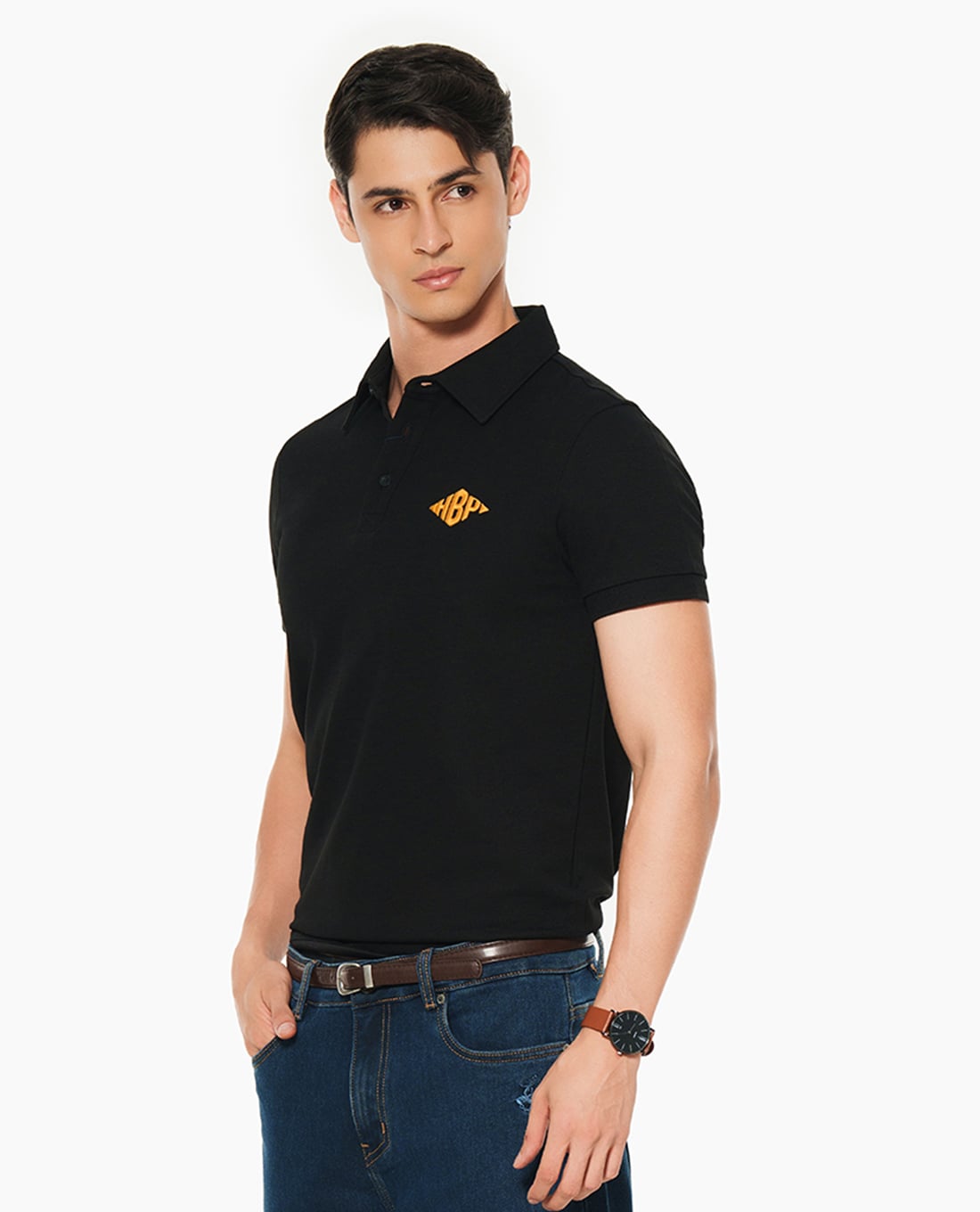 BEVERLY HILLS POLO CLUB - Áo polo nam cổ bẻ tay ngắn thêu logo