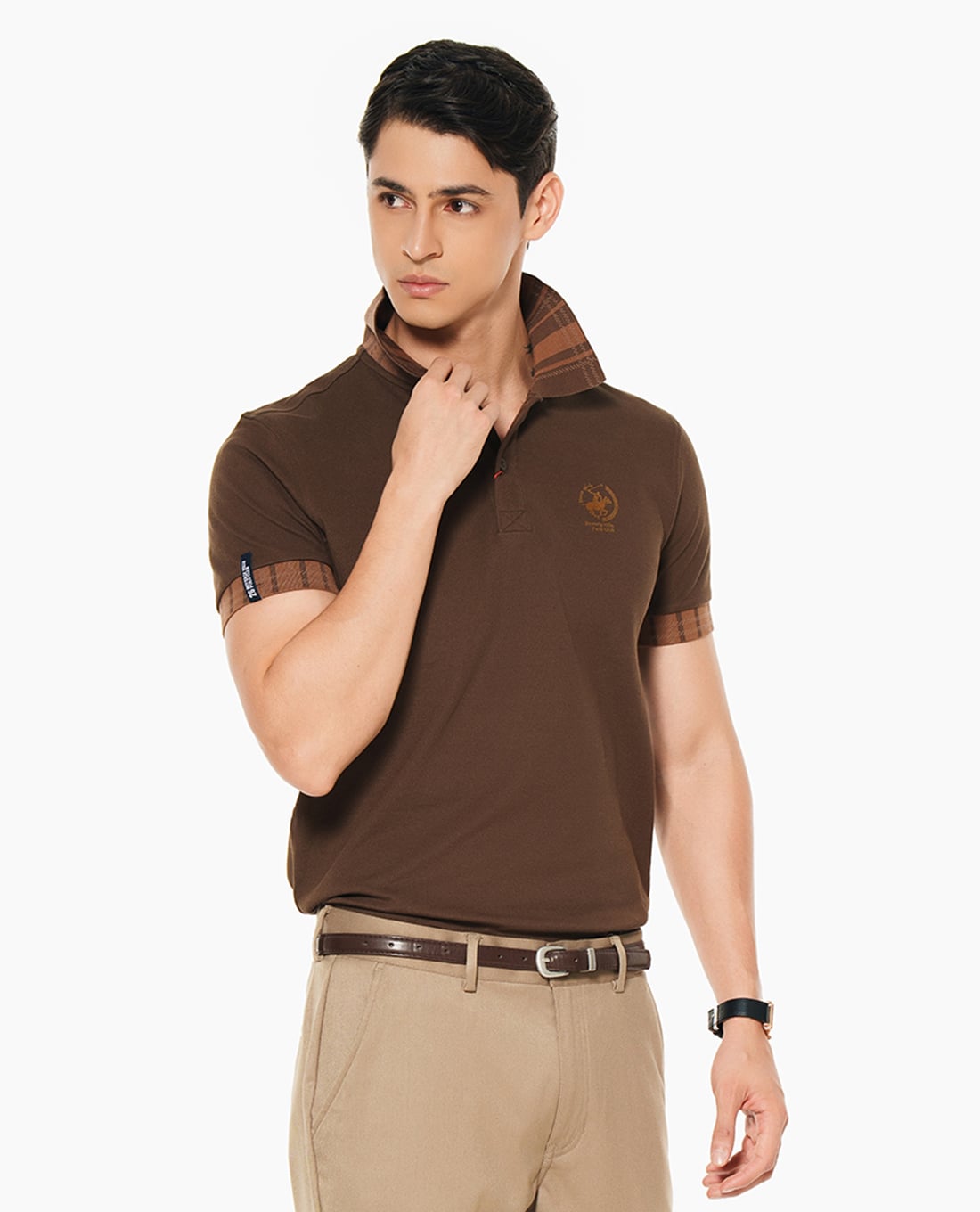 BEVERLY HILLS POLO CLUB - Áo polo nam cổ bẻ tay ngắn cổ caro