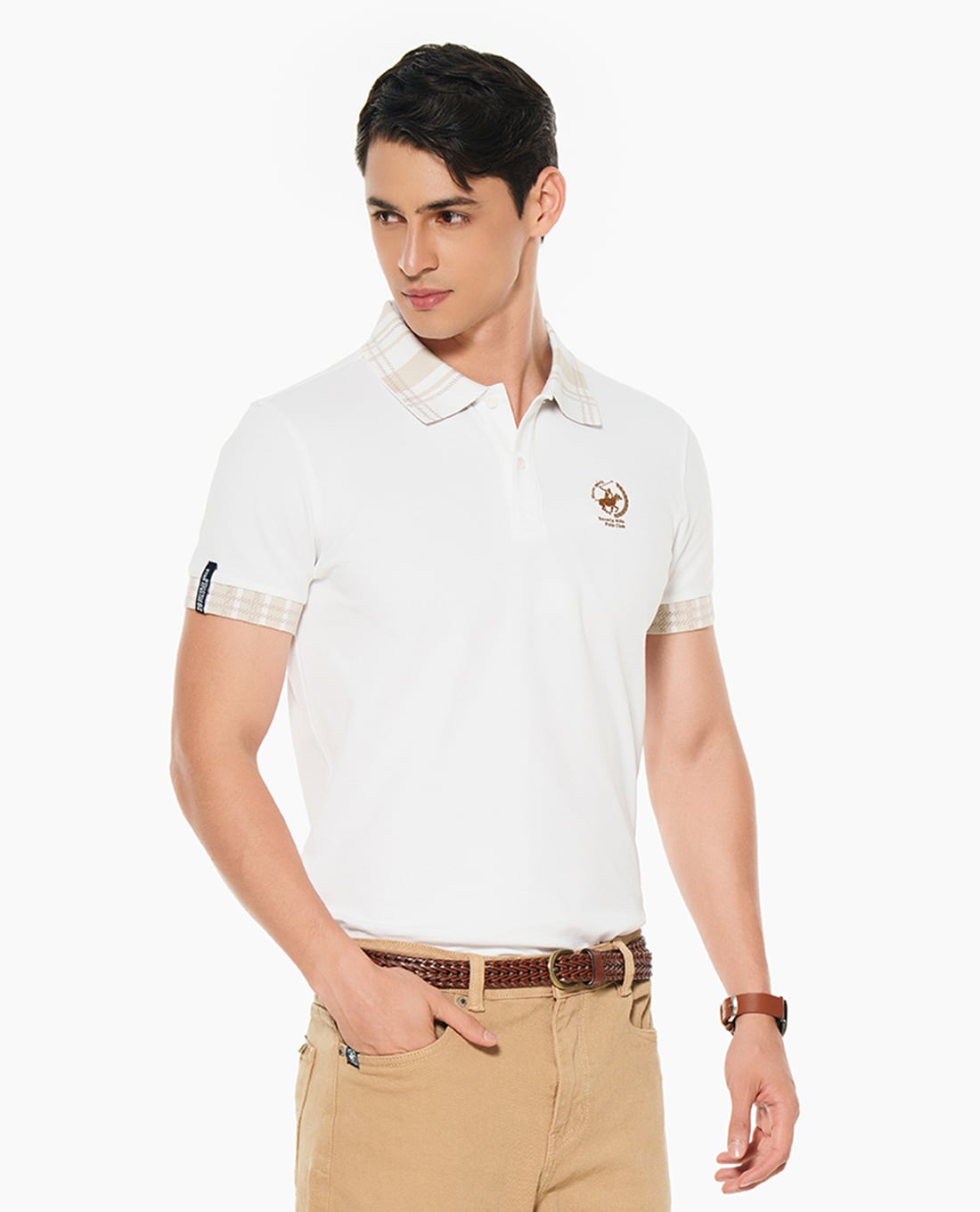 BEVERLY HILLS POLO CLUB - Áo polo nam cổ bẻ tay ngắn cổ caro