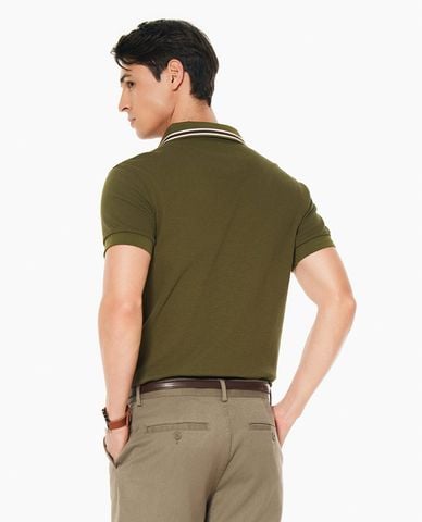  BEVERLY HILLS POLO CLUB - Áo polo nam cổ bẻ tay ngắn viền sọc 