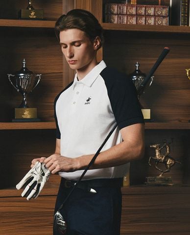  BEVERLY HILLS POLO CLUB - Áo polo nam cổ bẻ tay ngắn thêu logo 