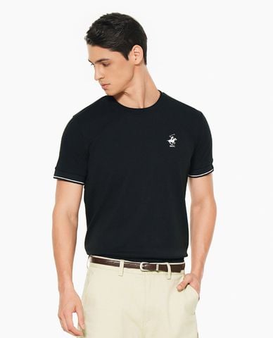  BEVERLY HILLS POLO CLUB - Áo polo nam cổ tròn tay ngắn thêu logo 