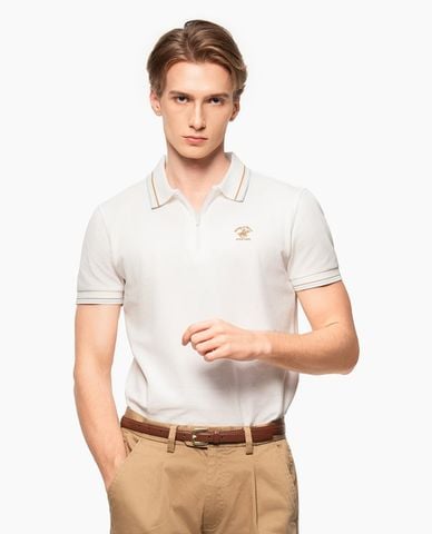  BEVERLY HILLS POLO CLUB - Áo polo nam cổ viền tay ngắn khóa kéo 