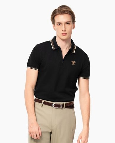  BEVERLY HILLS POLO CLUB - Áo polo nam cổ viền tay ngắn khóa kéo 