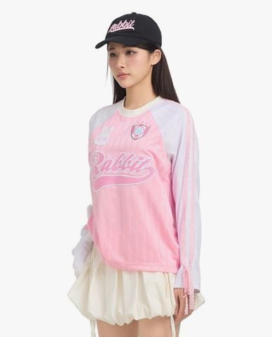  BAD RABBIT CLUB - Áo thun nữ cổ tròn tay dài Fraise Rabbit 