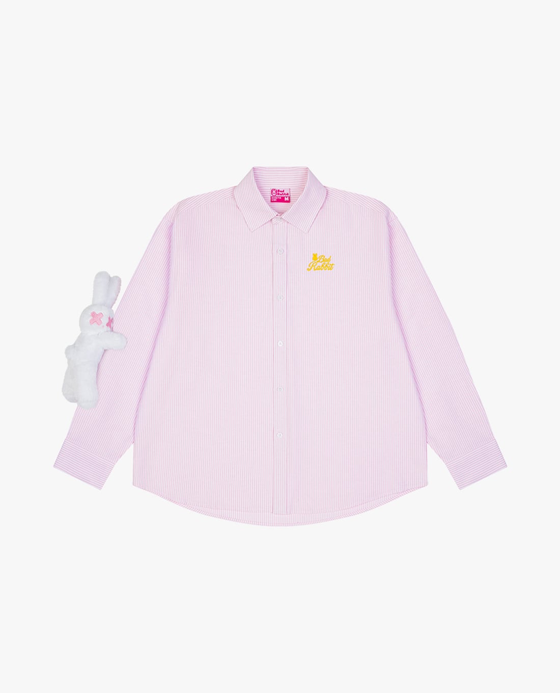 BAD RABBIT CLUB - Áo sơ mi unisex tay dài kẻ sọc Fruity Rabbit