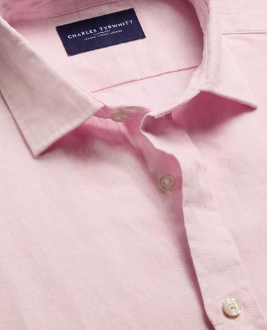  CHARLES TYRWHITT - Áo sơ mi nam cổ bẻ tay dài Pure Linen 