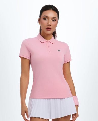  PILI - Áo polo nữ tay ngắn phom ôm phối logo 