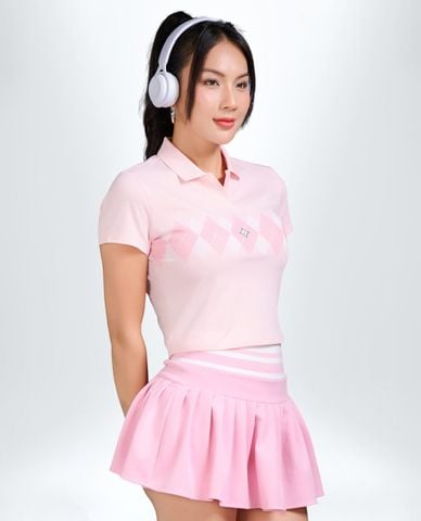  PILI - Áo polo nữ tay ngắn họa tiết quả trám 