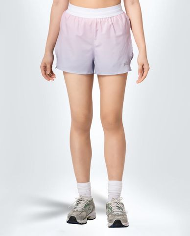  PILI - Quần short tập luyện nữ xẻ tà phối logo 