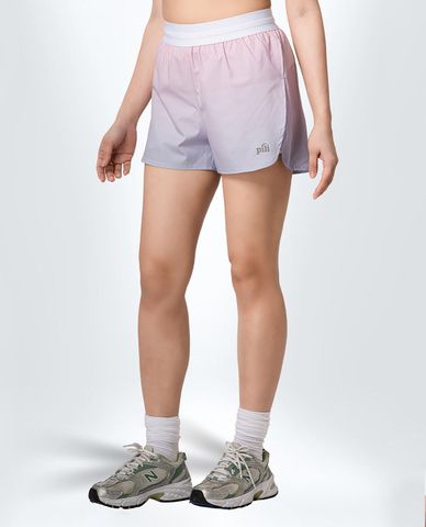  PILI - Quần short tập luyện nữ xẻ tà phối logo 
