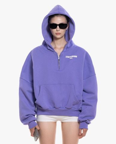  STRESSMAMA - Áo hoodie unisex tay dài phối zip Curated 