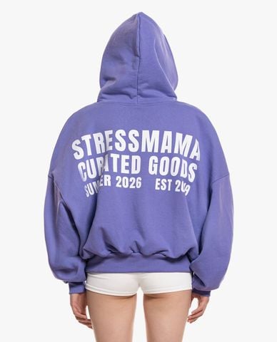  STRESSMAMA - Áo hoodie unisex tay dài phối zip Curated 
