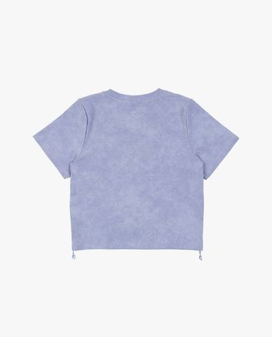  KANGOL - Áo thun nữ cổ tròn tay ngắn rút dây 