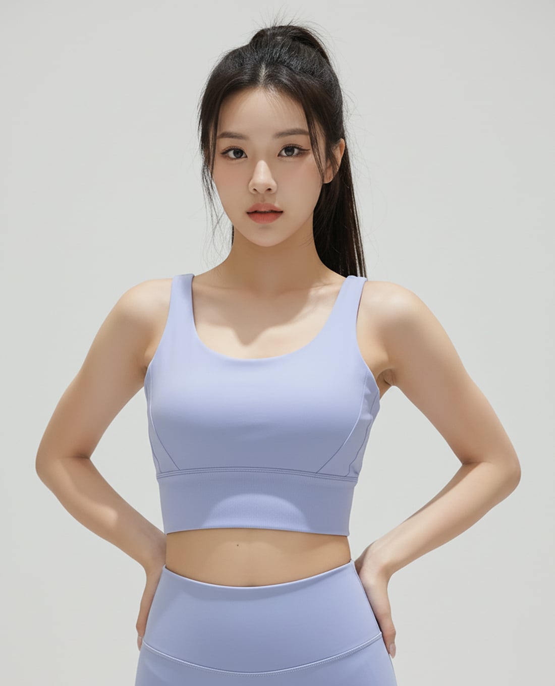 AZURA - Áo bra thể thao nữ bản to cổ tròn